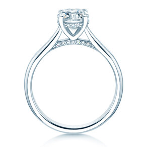 Verlovingsring Classic 4 Hidden Halo in 14K witgoud met Lab-grown diamanten 1,08ct E/VS