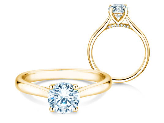 Verlovingsring Classic 4 Hidden Halo Lab-grown diamant