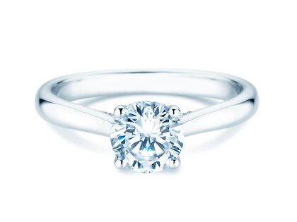 Verlovingsring Classic 4 Hidden Halo in 14K witgoud met Lab-grown diamanten 1,08ct E/VS