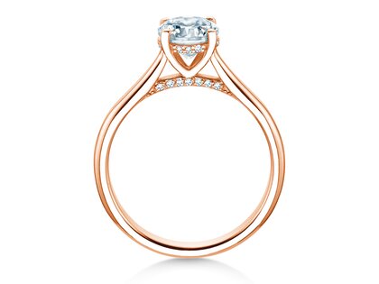 Verlovingsring Classic 4 Hidden Halo in 18K roségoud met Lab-grown diamanten 1,08ct E/VS