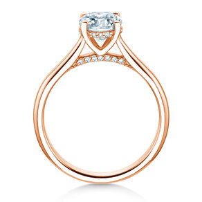 Verlovingsring Classic 4 Hidden Halo in 18K roségoud met Lab-grown diamanten 1,08ct E/VS