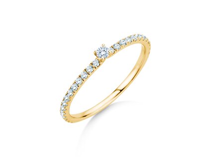 Verlovingsring Classic 4 Pavé in 14K geelgoud met diamanten 0,30ct G/SI