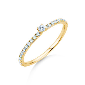 Verlovingsring Classic 4 Pavé in 14K geelgoud met diamanten 0,30ct G/SI