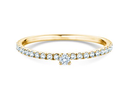 Verlovingsring Classic 4 Pavé in 14K geelgoud met diamanten 0,30ct G/SI