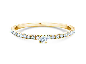 Verlovingsring Classic 4 Pavé in 14K geelgoud met diamanten 0,30ct G/SI