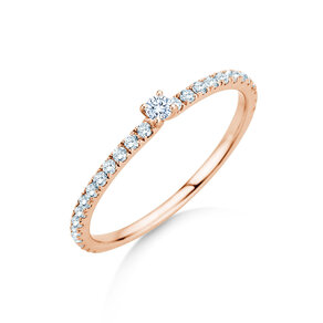 Verlovingsring Classic 4 Pavé in 9K roségoud met diamanten 0,30ct G/SI