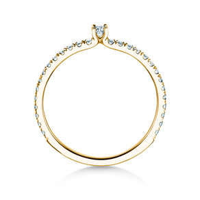 Verlovingsring Classic 4 Pavé in 14K geelgoud met diamanten 0,30ct G/SI