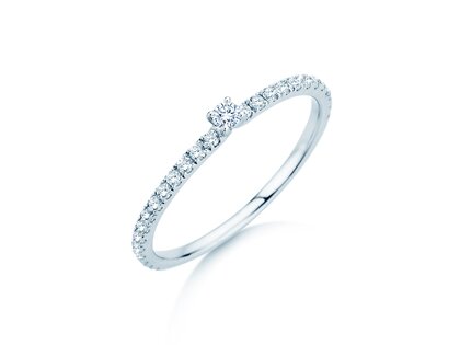 Verlovingsring Classic 4 Pavé in 14K witgoud met diamanten 0,30ct G/SI