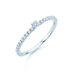 Verlovingsring Classic 4 Pavé in 14K witgoud met diamanten 0,30ct G/SI