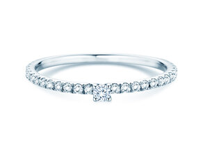 Verlovingsring Classic 4 Pavé in 14K witgoud met diamanten 0,30ct G/SI