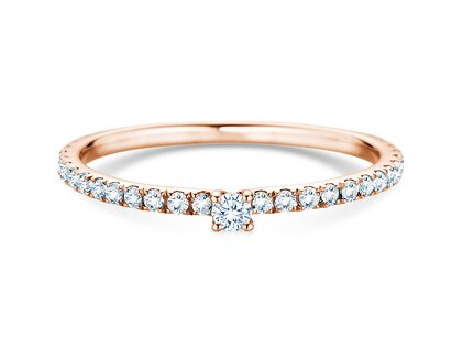 Verlovingsring Classic 4 Pavé in 9K roségoud met diamanten 0,30ct G/SI