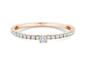 Verlovingsring Classic 4 Pavé in 9K roségoud met diamanten 0,30ct G/SI