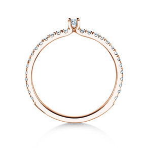 Verlovingsring Classic 4 Pavé in 9K roségoud met diamanten 0,30ct G/SI