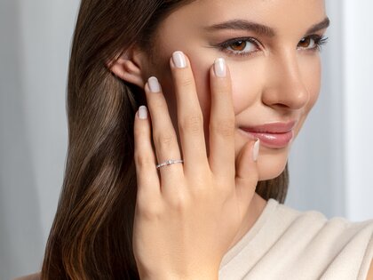 Verlovingsring Classic 4 Pavé in 14K witgoud met diamanten 0,30ct G/SI