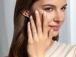 Verlovingsring Classic 4 Pavé in 14K witgoud met diamanten 0,30ct G/SI