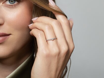 Verlovingsring Classic 4 Pavé in 14K witgoud met diamanten 0,30ct G/SI
