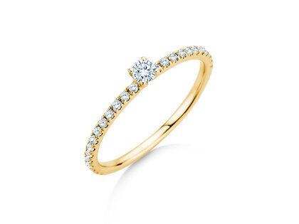 Verlovingsring Classic 4 Pavé in 18K geelgoud met diamanten 0,35ct G/SI