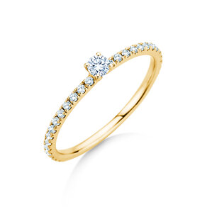 Verlovingsring Classic 4 Pavé in 18K geelgoud met diamanten 0,35ct G/SI