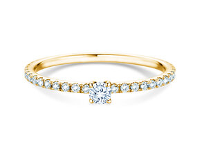 Verlovingsring Classic 4 Pavé in 18K geelgoud met diamanten 0,35ct G/SI