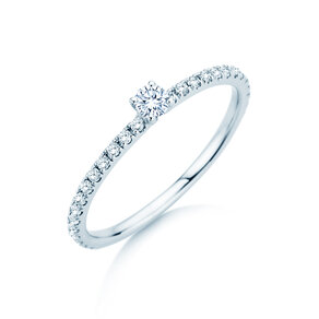Verlovingsring Classic 4 Pavé in platina 950/- met diamanten 0,35ct G/SI