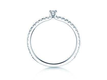 Verlovingsring Classic 4 Pavé in platina 950/- met diamanten 0,35ct G/SI