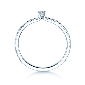 Verlovingsring Classic 4 Pavé in platina 950/- met diamanten 0,35ct G/SI