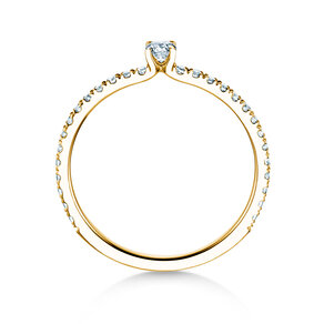 Verlovingsring Classic 4 Pavé in 18K geelgoud met diamanten 0,35ct G/SI