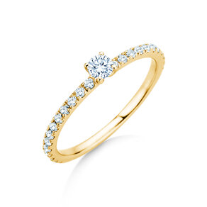 Verlovingsring Classic 4 Pavé in 14K geelgoud met diamanten 0,51ct G/SI