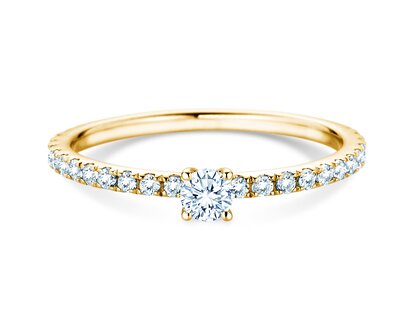 Verlovingsring Classic 4 Pavé in 14K geelgoud met diamanten 0,51ct G/SI
