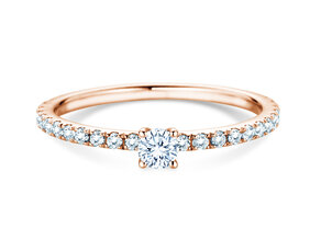 Verlovingsring Classic 4 Pavé in 14K roségoud met diamanten 0,51ct G/SI