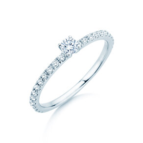 Verlovingsring Classic 4 Pavé in 14K witgoud met diamanten 0,51ct G/SI