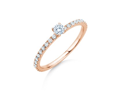 Verlovingsring Classic 4 Pavé in 14K roségoud met diamanten 0,51ct G/SI