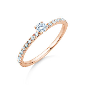 Verlovingsring Classic 4 Pavé in 14K roségoud met diamanten 0,51ct G/SI