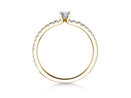Verlovingsring Classic 4 Pavé in 14K geelgoud met diamanten 0,51ct G/SI