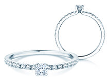 Verlovingsring Classic 4 Pavé in 14K witgoud met diamanten 0,51ct G/SI