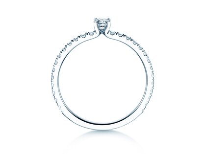 Verlovingsring Classic 4 Pavé in 14K witgoud met diamanten 0,51ct G/SI