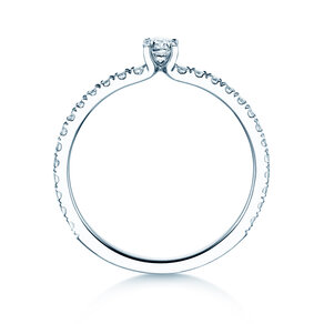Verlovingsring Classic 4 Pavé in 14K witgoud met diamanten 0,51ct G/SI