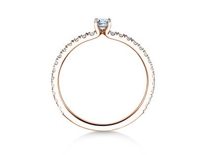 Verlovingsring Classic 4 Pavé in 14K roségoud met diamanten 0,51ct G/SI