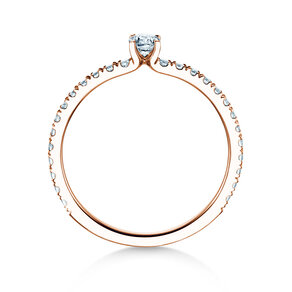Verlovingsring Classic 4 Pavé in 14K roségoud met diamanten 0,51ct G/SI