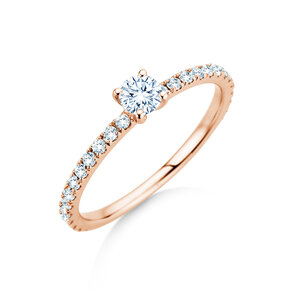 Verlovingsring Classic 4 Pavé in 18K roségoud met Lab-grown diamanten 0,56ct E/VS