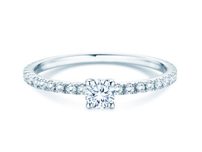 Verlovingsring Classic 4 Pavé in 14K witgoud met Lab-grown diamanten 0,56ct E/VS