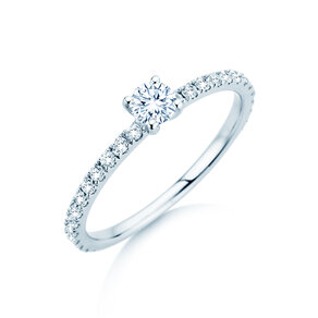 Verlovingsring Classic 4 Pavé in 14K witgoud met Lab-grown diamanten 0,56ct E/VS