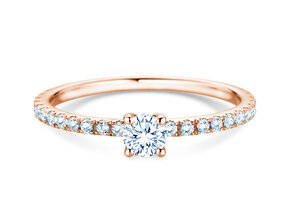 Verlovingsring Classic 4 Pavé in 18K roségoud met Lab-grown diamanten 0,56ct E/VS