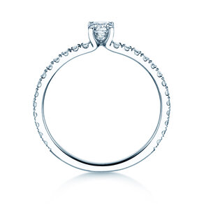 Verlovingsring Classic 4 Pavé in 14K witgoud met Lab-grown diamanten 0,56ct E/VS