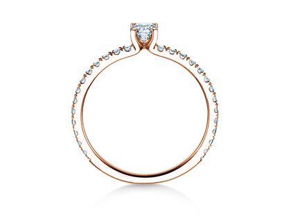 Verlovingsring Classic 4 Pavé in 18K roségoud met Lab-grown diamanten 0,56ct E/VS