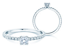 Verlovingsring Classic 4 Pavé in platina 950/- met diamanten 0,61ct G/SI