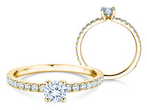 Verlovingsring Classic 4 Pavé in 14K geelgoud met diamanten 0,77ct G/SI