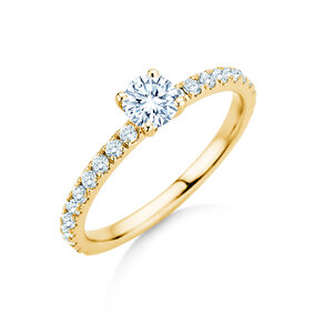 Verlovingsring Classic 4 Pavé in 14K geelgoud met diamanten 0,77ct G/SI