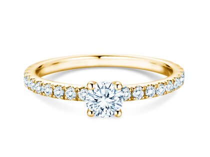 Verlovingsring Classic 4 Pavé in 14K geelgoud met diamanten 0,77ct G/SI