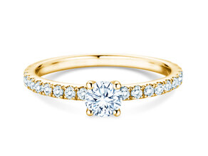 Verlovingsring Classic 4 Pavé in 14K geelgoud met diamanten 0,77ct G/SI
